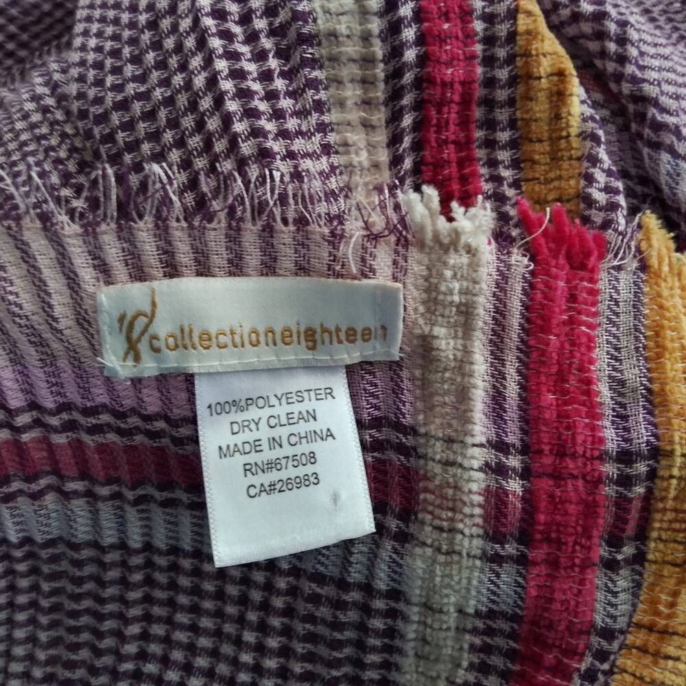 CollectionEighteen Purple Plaid Shawl Wrap Scarf Size OS - Picture 6 of 7